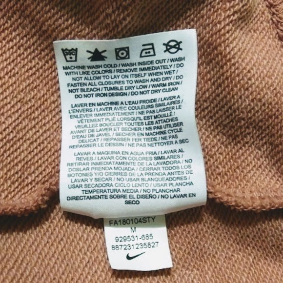 NIKE HOODIE PULLOVER*LIGHTWEIGHT*LACED V NECK*WOMEN SIZE M*DUSTY ROSE COLOR* - Picture 7 of 7